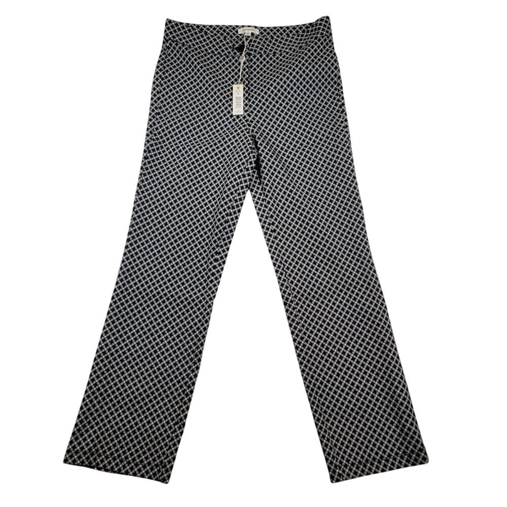 NWT Max Studio Women's Career Pant Sz 8 Black White Business Trousers Stretch